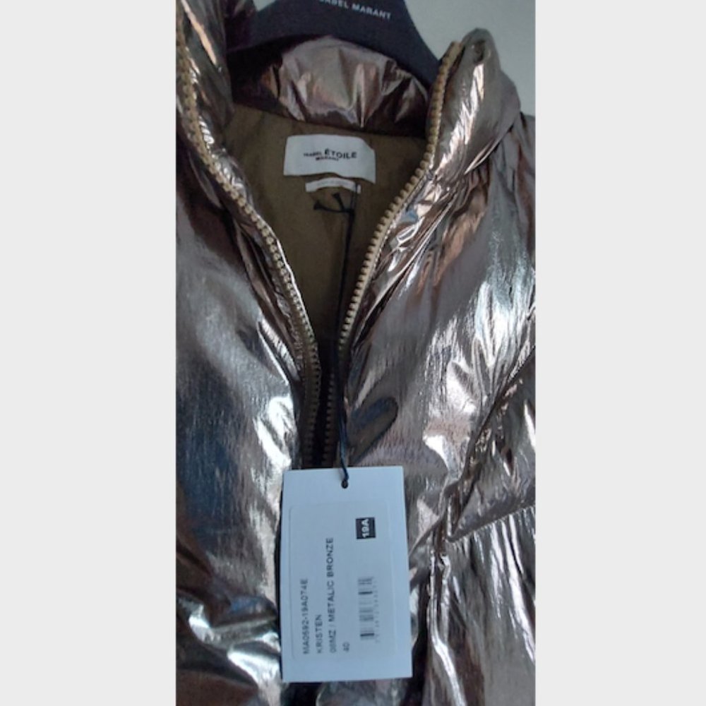 ISABEL MARANT Kristen Metallic Puffer Jacket - Picture 3 of 8